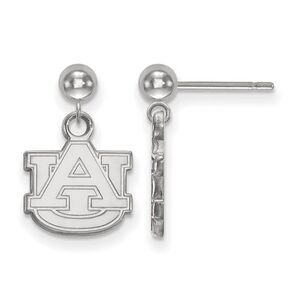 Sterling Silver Auburn University Ball Dangle Earrings
